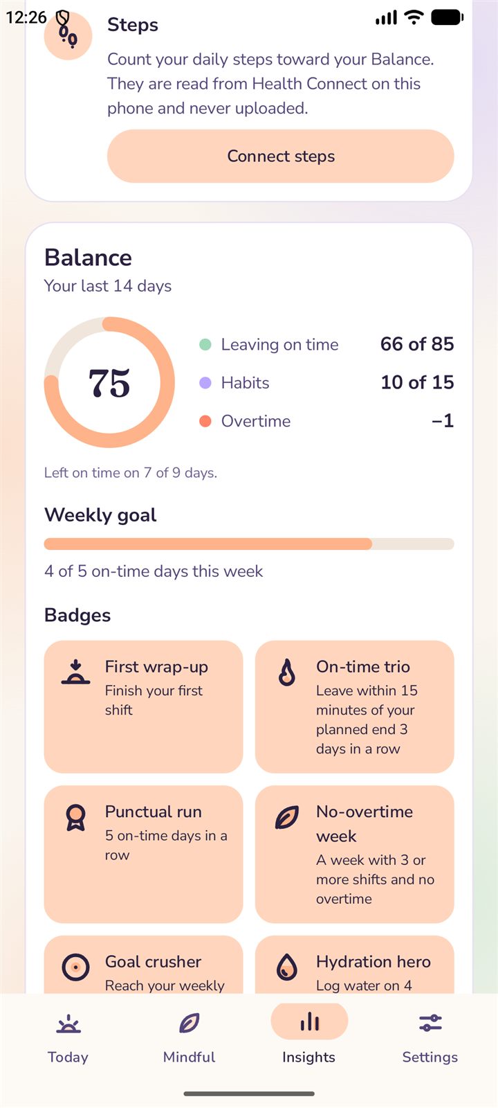 The Balance score with badges